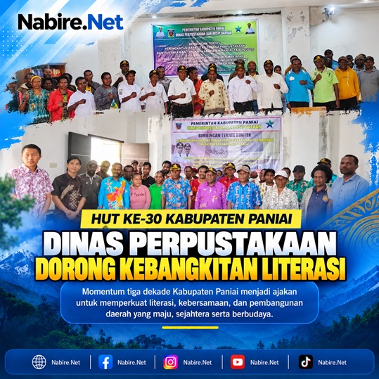 (HUT ke-30 Kabupaten Paniai, Dinas Perpustakaan Dorong Kebangkitan Literasi)
