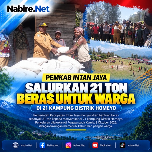 (Pemkab Intan Jaya Salurkan 21 Ton Beras untuk Warga di 21 Kampung Distrik Homeyo)