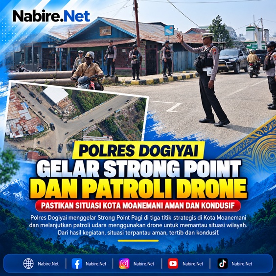 (Cegah Gangguan Kamtibmas, Polres Dogiyai Kerahkan Personel dan Patroli Drone)