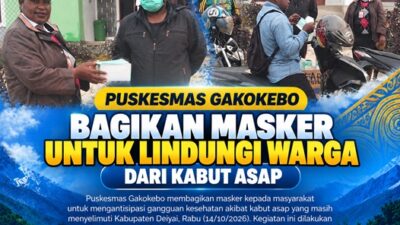 (Puskesmas Gakokebo Bagikan Masker untuk Lindungi Warga dari Kabut Asap)