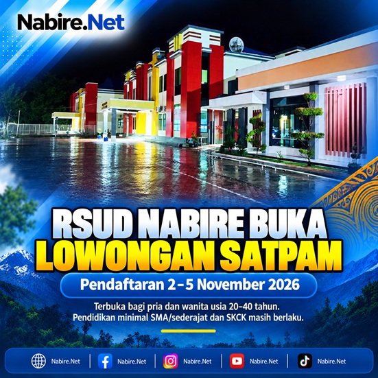 (RSUD Nabire Buka Lowongan Satpam, Pendaftaran 2–5 November 2026)