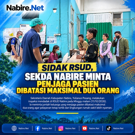 (Sidak RSUD, Sekda Nabire Minta Penjaga Pasien Dibatasi Maksimal Dua Orang)
