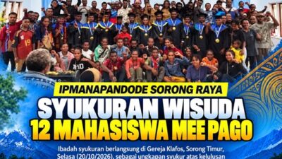 (IPMANAPANDODE Sorong Raya Gelar Syukuran Wisuda 12 Mahasiswa Mee Pago)