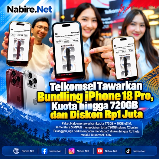 (Telkomsel Tawarkan Bundling iPhone 18 Pro, Kuota hingga 720GB dan Diskon Rp1 Juta)