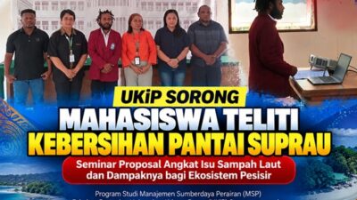 (Mahasiswa UKiP Sorong Teliti Kebersihan Pantai Suprau, Sampah Laut Jadi Perhatian)