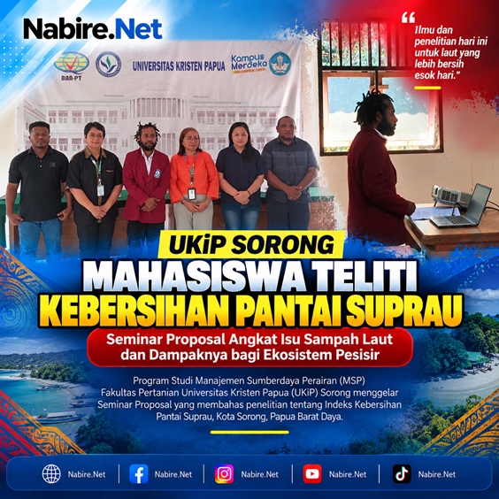 (Mahasiswa UKiP Sorong Teliti Kebersihan Pantai Suprau, Sampah Laut Jadi Perhatian)