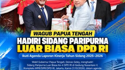 (Wagub Papua Tengah Deinas Geley Hadiri Sidang Paripurna DPD RI di Jakarta)