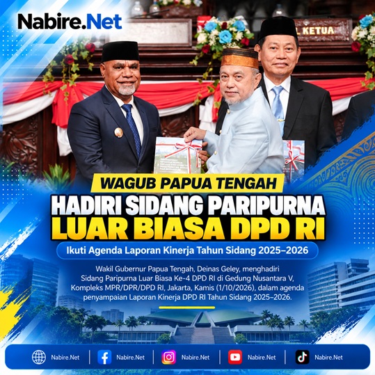 (Wagub Papua Tengah Deinas Geley Hadiri Sidang Paripurna DPD RI di Jakarta)