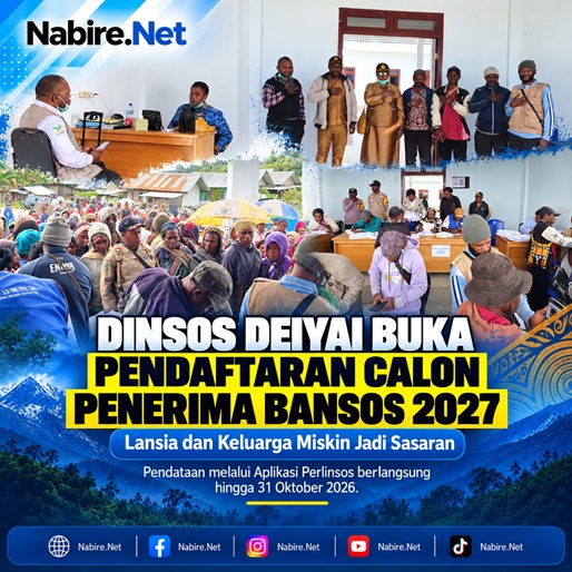 (Dinsos Deiyai Buka Pendaftaran Calon Penerima Bansos 2027, Lansia dan Keluarga Miskin Jadi Sasaran)