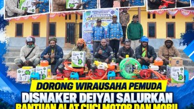 (Dorong Wirausaha Pemuda, Disnaker Deiyai Salurkan Bantuan Alat Cuci Motor dan Mobil)