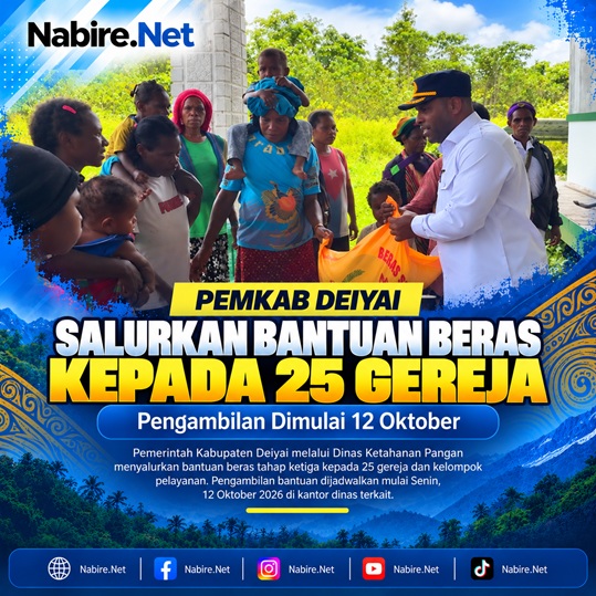 (Pemkab Deiyai Salurkan Bantuan Beras kepada 25 Gereja, Pengambilan Dimulai 12 Oktober)
