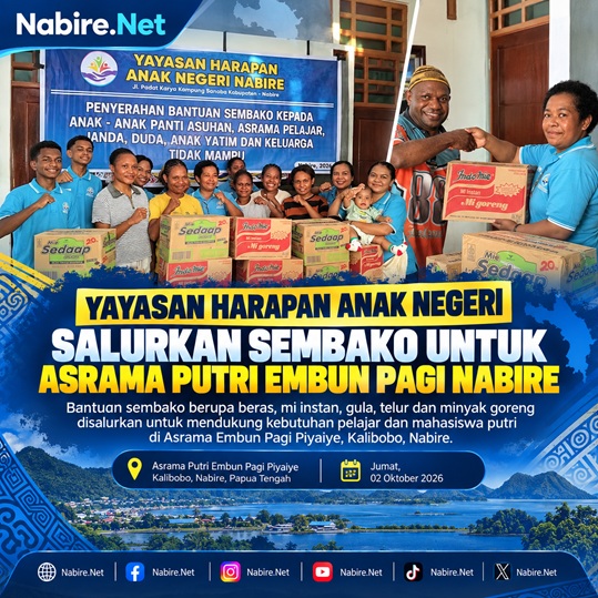(Yayasan Harapan Anak Negeri Salurkan Sembako untuk Asrama Putri Embun Pagi Nabire)