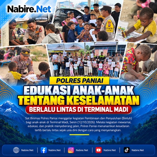 (Belajar Sambil Bermain, Cara Polres Paniai Kenalkan Tertib Lalu Lintas kepada Anak-anak)