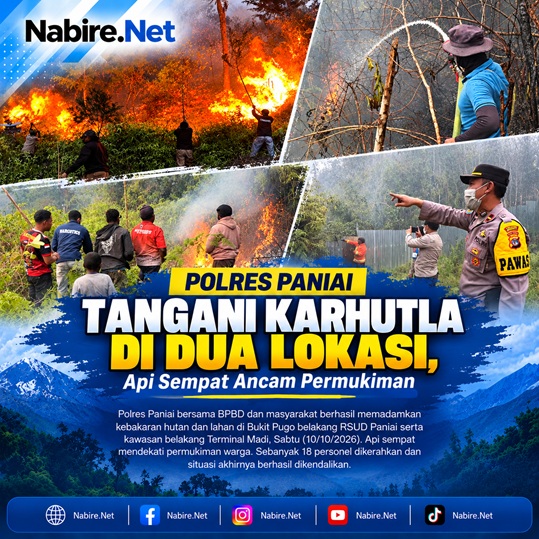 (Polres Paniai Tangani Karhutla di Dua Lokasi, Api Sempat Ancam Permukiman)