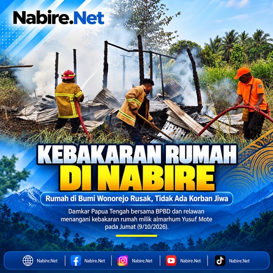 (Rumah Milik Almarhum Yusuf Mote Terbakar di Nabire, Satu Bangunan Rusak)
