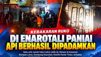 (Polres Paniai Tangani Kebakaran Ruko Milik Hj. Rohani di Kompas Lama)
