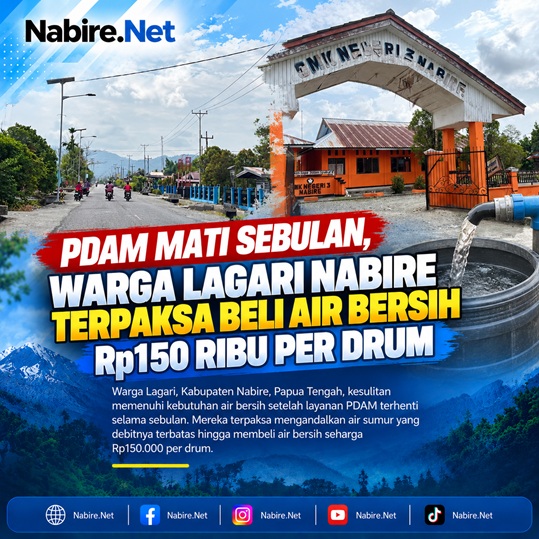(PDAM Mati Sebulan, Warga Lagari Nabire Terpaksa Beli Air Bersih Rp150 Ribu per Drum)