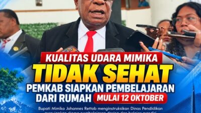 (Kualitas Udara Mimika Tidak Sehat, Sekolah Disiapkan Belajar dari Rumah)