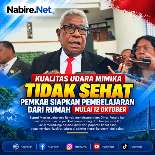(Kualitas Udara Mimika Tidak Sehat, Sekolah Disiapkan Belajar dari Rumah)