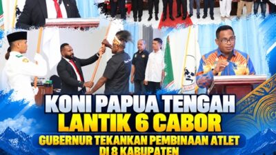 (KONI Papua Tengah Lantik 6 Cabor, Gubernur Tekankan Pembinaan Atlet di 8 Kabupaten)