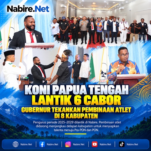 (KONI Papua Tengah Lantik 6 Cabor, Gubernur Tekankan Pembinaan Atlet di 8 Kabupaten)