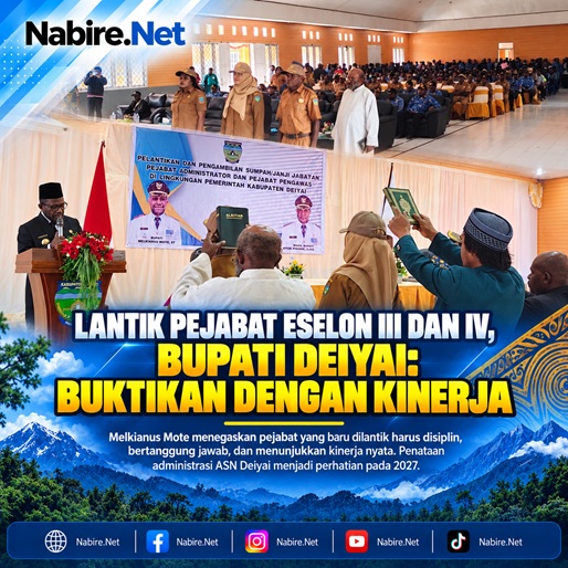 (Lantik Pejabat Eselon III dan IV, Bupati Deiyai: Buktikan Dengan Kinerja)