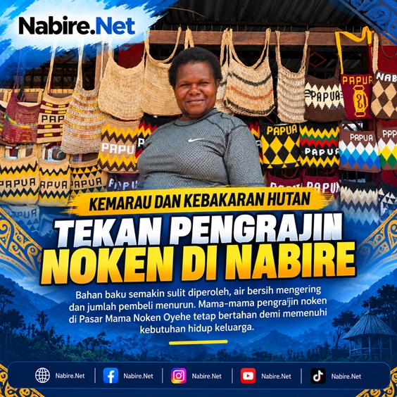 (Hutan Terbakar dan Air Kering! Ini Perjuangan Mama-Mama Pengrajin Noken Bertahan Hidup di Pasar Oyehe)