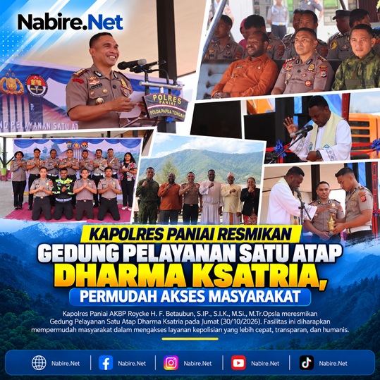 (Kapolres Paniai Resmikan Gedung Pelayanan Satu Atap Dharma Ksatria, Permudah Akses Masyarakat)