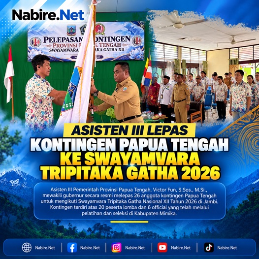 (Asisten III Lepas Kontingen Papua Tengah ke Swayamvara Tripitaka Gatha 2026)