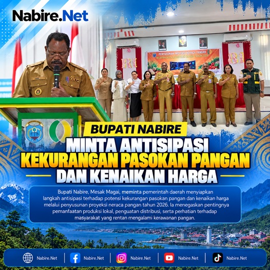 (Bupati Nabire Minta Antisipasi Kekurangan Pasokan Pangan dan Kenaikan Harga)