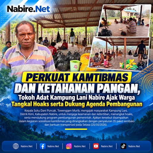 (Perkuat Kamtibmas dan Ketahanan Pangan, Tokoh Adat Kampung Lani Nabire Ajak Warga Tangkal Hoaks serta Dukung Agenda Pembangunan)